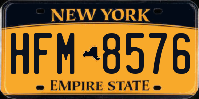 NY license plate HFM8576