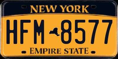 NY license plate HFM8577