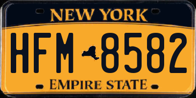 NY license plate HFM8582
