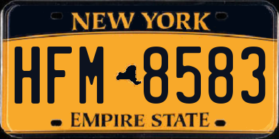 NY license plate HFM8583