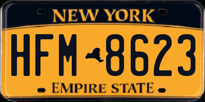 NY license plate HFM8623