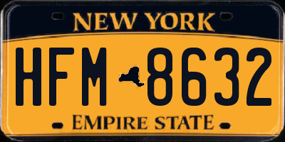 NY license plate HFM8632