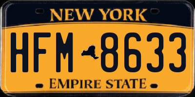 NY license plate HFM8633