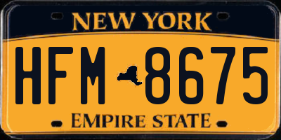 NY license plate HFM8675