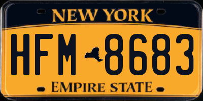 NY license plate HFM8683