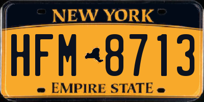 NY license plate HFM8713