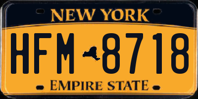 NY license plate HFM8718