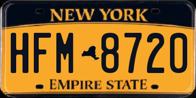 NY license plate HFM8720