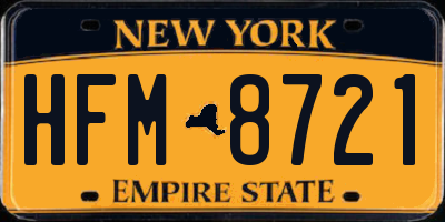NY license plate HFM8721