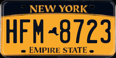 NY license plate HFM8723