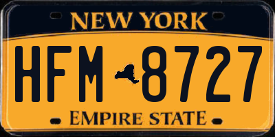 NY license plate HFM8727