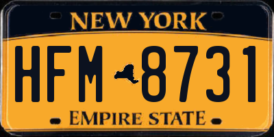NY license plate HFM8731