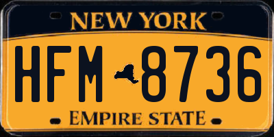 NY license plate HFM8736