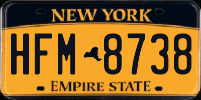 NY license plate HFM8738