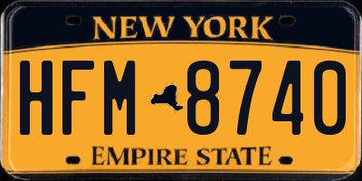 NY license plate HFM8740