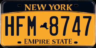 NY license plate HFM8747