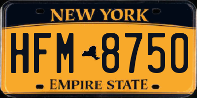 NY license plate HFM8750