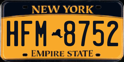 NY license plate HFM8752