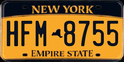 NY license plate HFM8755