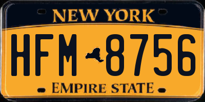 NY license plate HFM8756