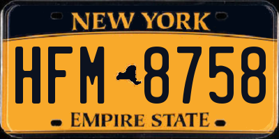 NY license plate HFM8758
