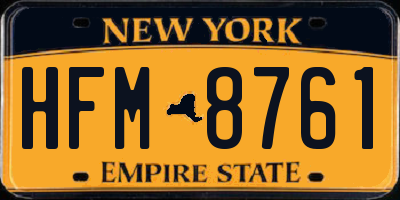 NY license plate HFM8761