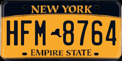 NY license plate HFM8764