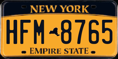 NY license plate HFM8765