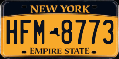 NY license plate HFM8773