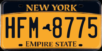 NY license plate HFM8775