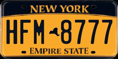 NY license plate HFM8777