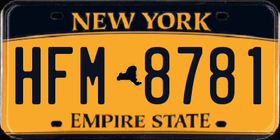 NY license plate HFM8781