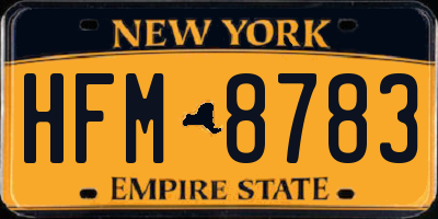 NY license plate HFM8783
