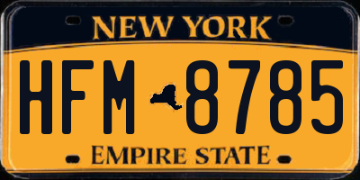 NY license plate HFM8785