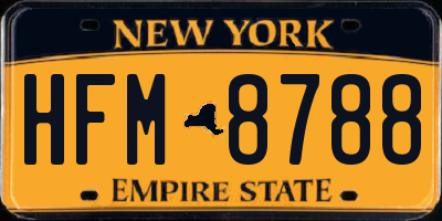 NY license plate HFM8788