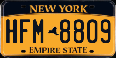 NY license plate HFM8809