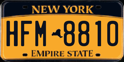 NY license plate HFM8810