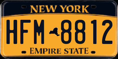 NY license plate HFM8812