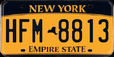 NY license plate HFM8813
