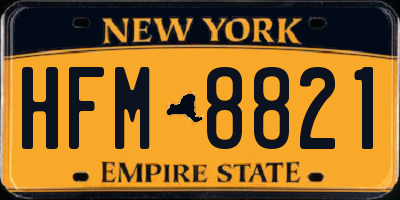 NY license plate HFM8821