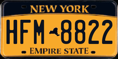 NY license plate HFM8822
