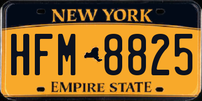NY license plate HFM8825
