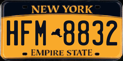NY license plate HFM8832