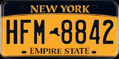 NY license plate HFM8842