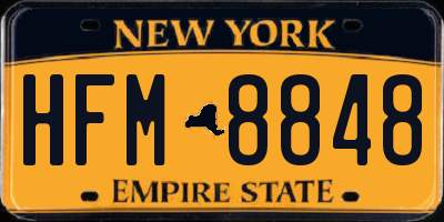 NY license plate HFM8848