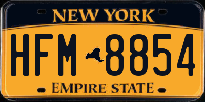 NY license plate HFM8854