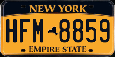 NY license plate HFM8859