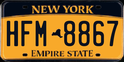 NY license plate HFM8867