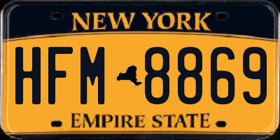 NY license plate HFM8869