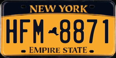 NY license plate HFM8871